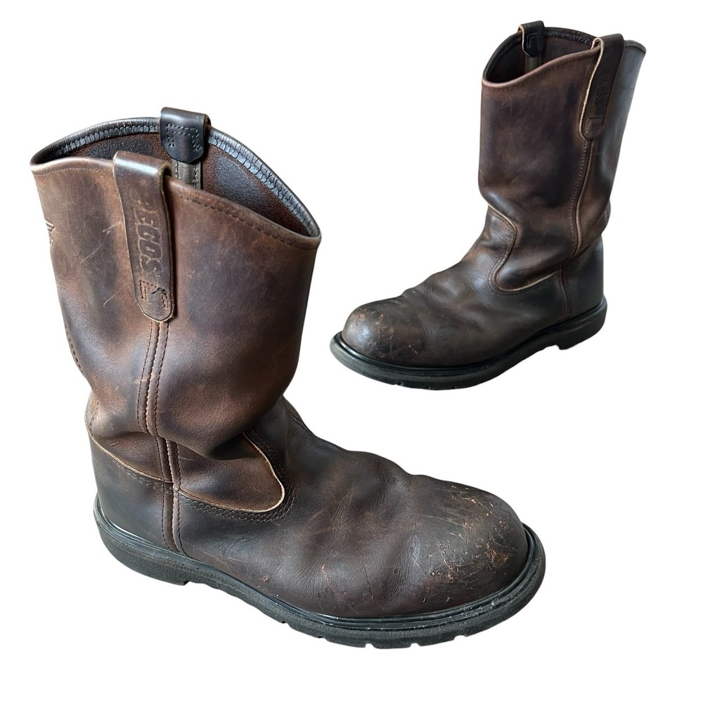 Red Wing 2254 Pull On Work Boots Brown Leather EH Safety Toe USA Men's 10.5D